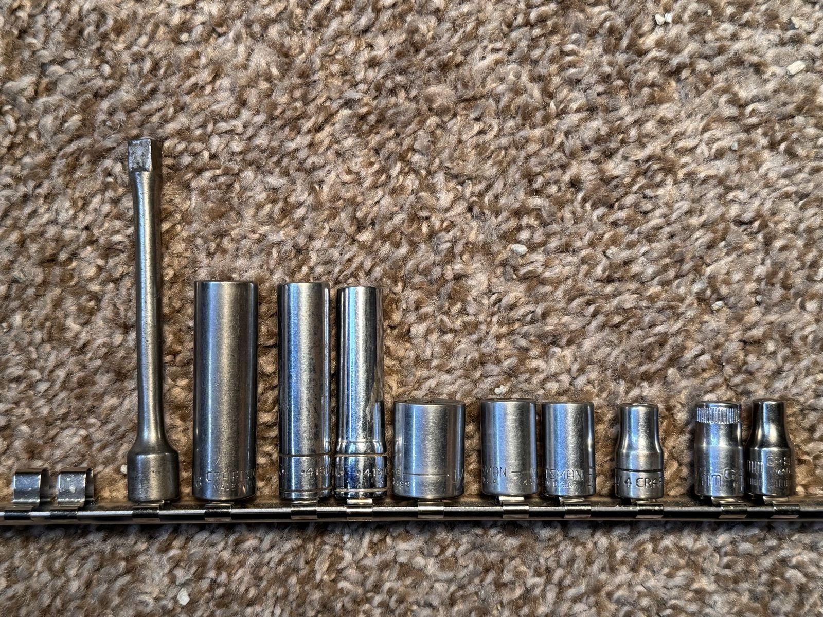 Craftsman 1/4 in. SAE MM Socket Set Extension with Rail USA Tools