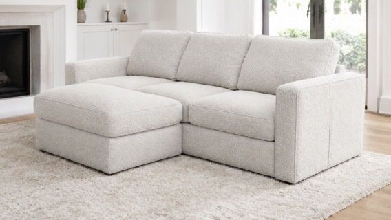 LoveSac Sactional with Storage Chaise in Cloud Boucle— in Original Packaging