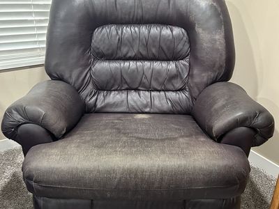 Used Brown Recliner Chair - Faux Leather, Comfortable Seating