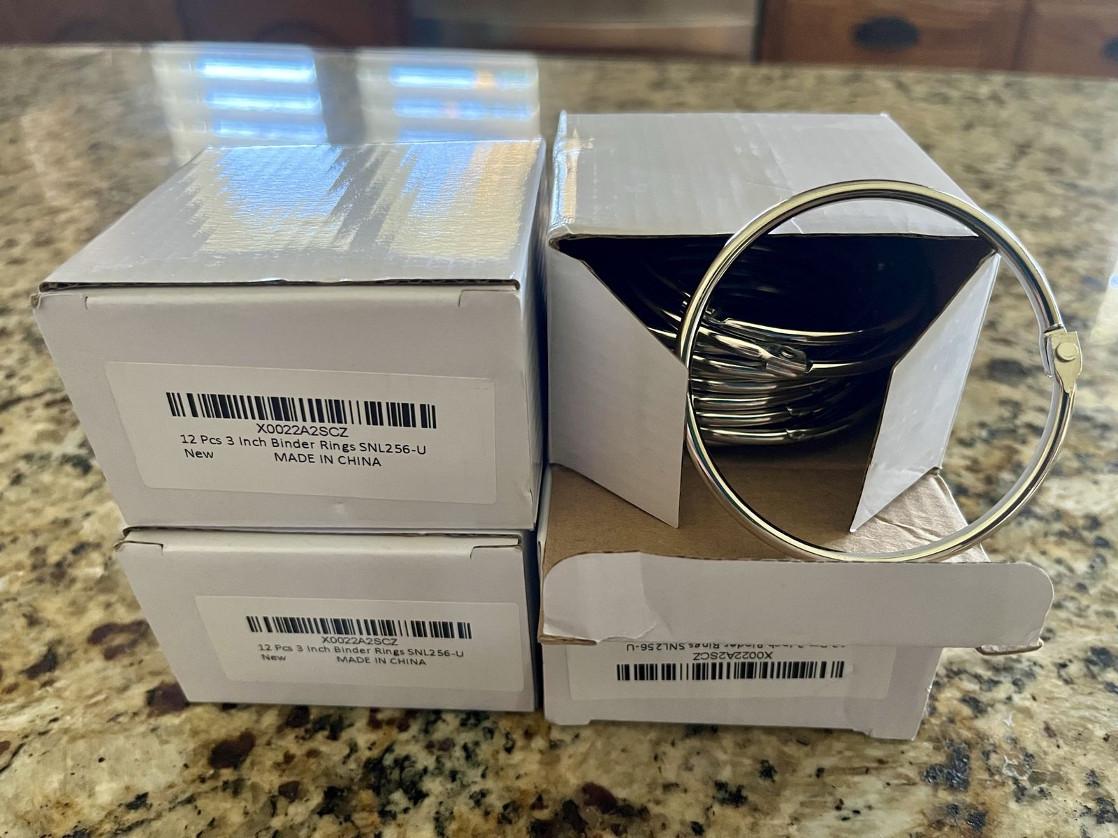 12 Pcs 3 Inch Metal Binder Rings SNL256-U Lot of 4 Boxes New