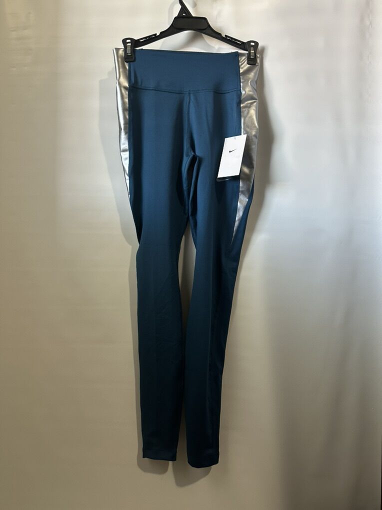 New Nike Leggings Blue With Silver Sz S