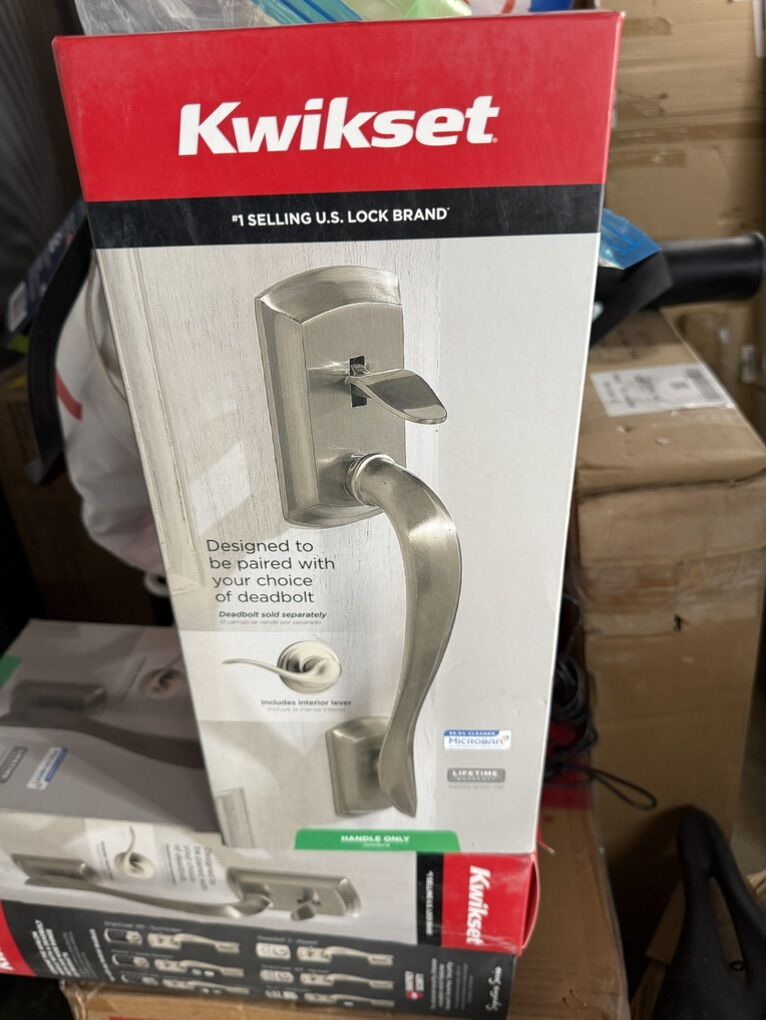 Kwiset Satin Nickel Exteror Door Handle Only