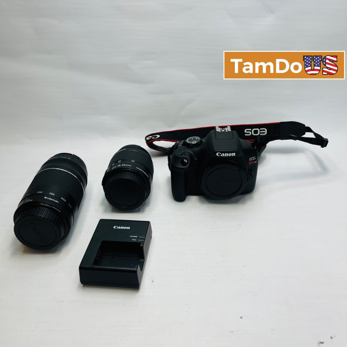 Canon EOS Rebel T7 DSLR Camera Two Lens Kit 18-55mm & 75-300mm Bundle