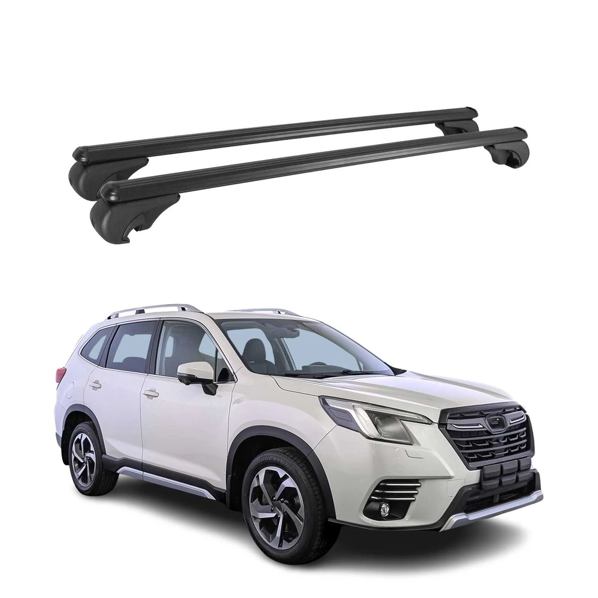 OMAC Roof Rack System for Subaru Forester (19-24) - Black Cross Bars