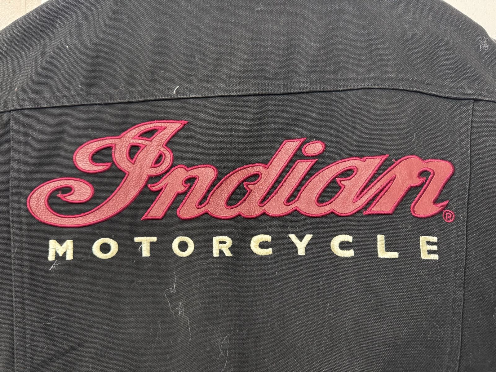 Indian Motorcycle Black denim Riding Vest XXL 2XL Embroidered Logo 