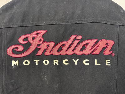 Indian Motorcycle Black denim Riding Vest XXL 2XL Embroidered Logo