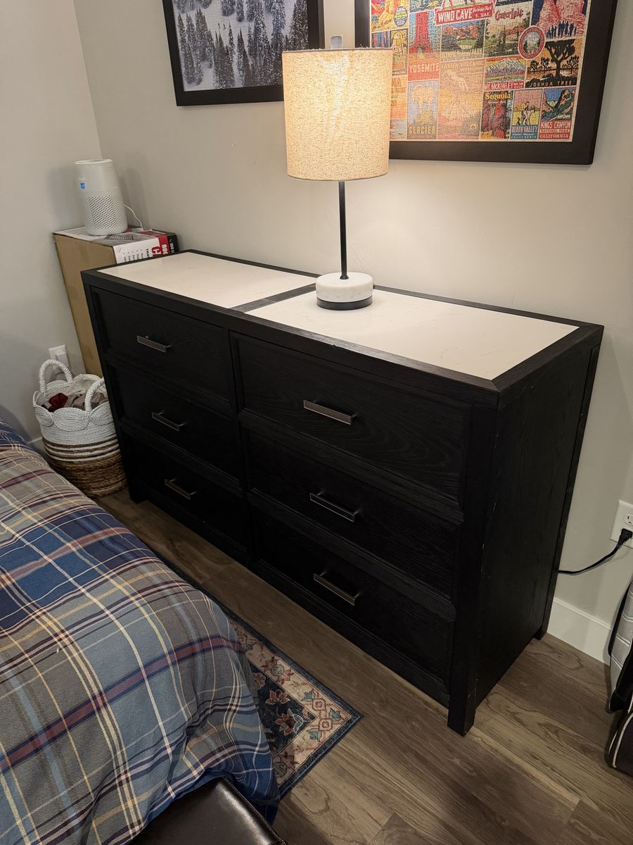 Dresser finished wood with Marble top