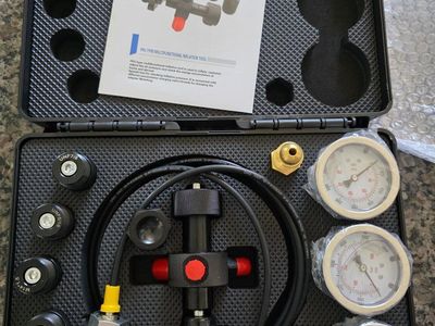 Hydraulic Accumulator Nitrogen Charging Kit w/ 3 Gauges & 7 Couplings