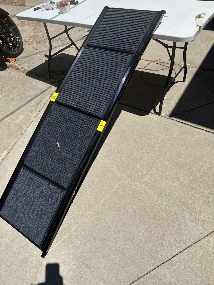 New Dog Ramp for Cars SUV Truck-19.5x71in Heavy Duty Foldable Wide Outdoor Pet Stairs Portable