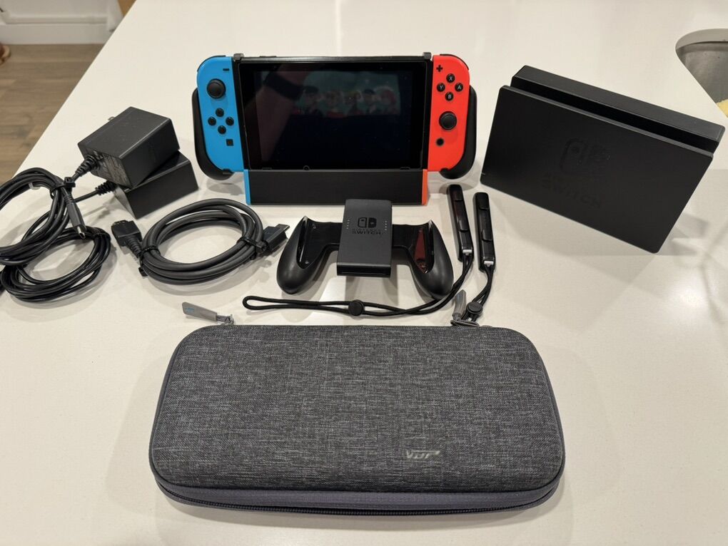 Nintendo Switch 1 Neon Blue/Red Bundle