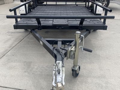 Heavy duty ALL METAL Utility trailer w/ steel ramp. LED lights.