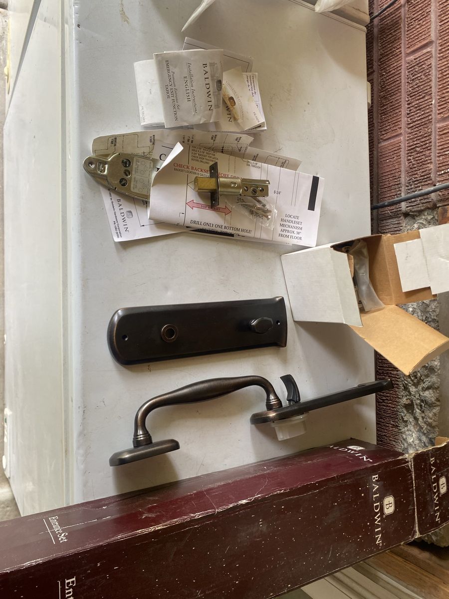 Baldwin door handle and dead bolt