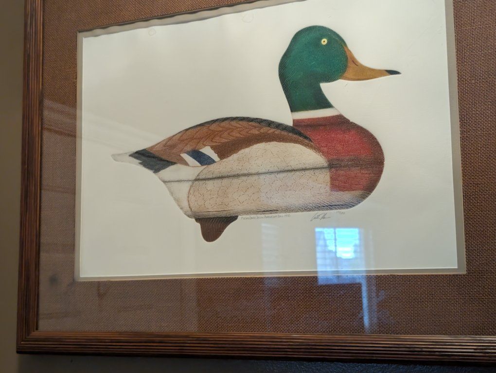 Arthur Nevin, Mallard Drake Decoy, Hickory, NC, 1965, 130/150 Lithograph Etching signed and numbered
