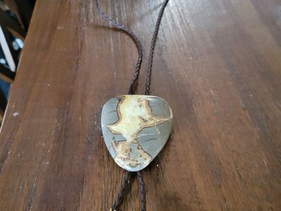 Large Septarian Bolo Tie Natural Stone