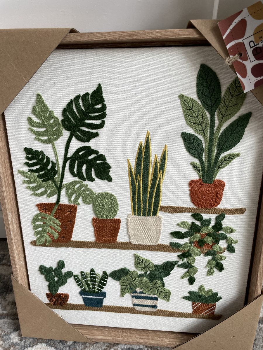 New Home Textile embroidery Woven wall Art Plants