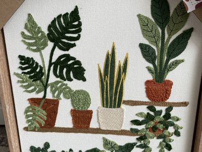 New Home Textile embroidery Woven wall Art Plants