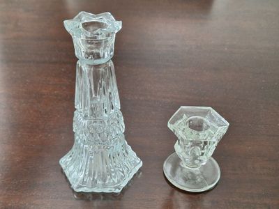 Vintage Crystal Cut Glass Candle Stick Holders