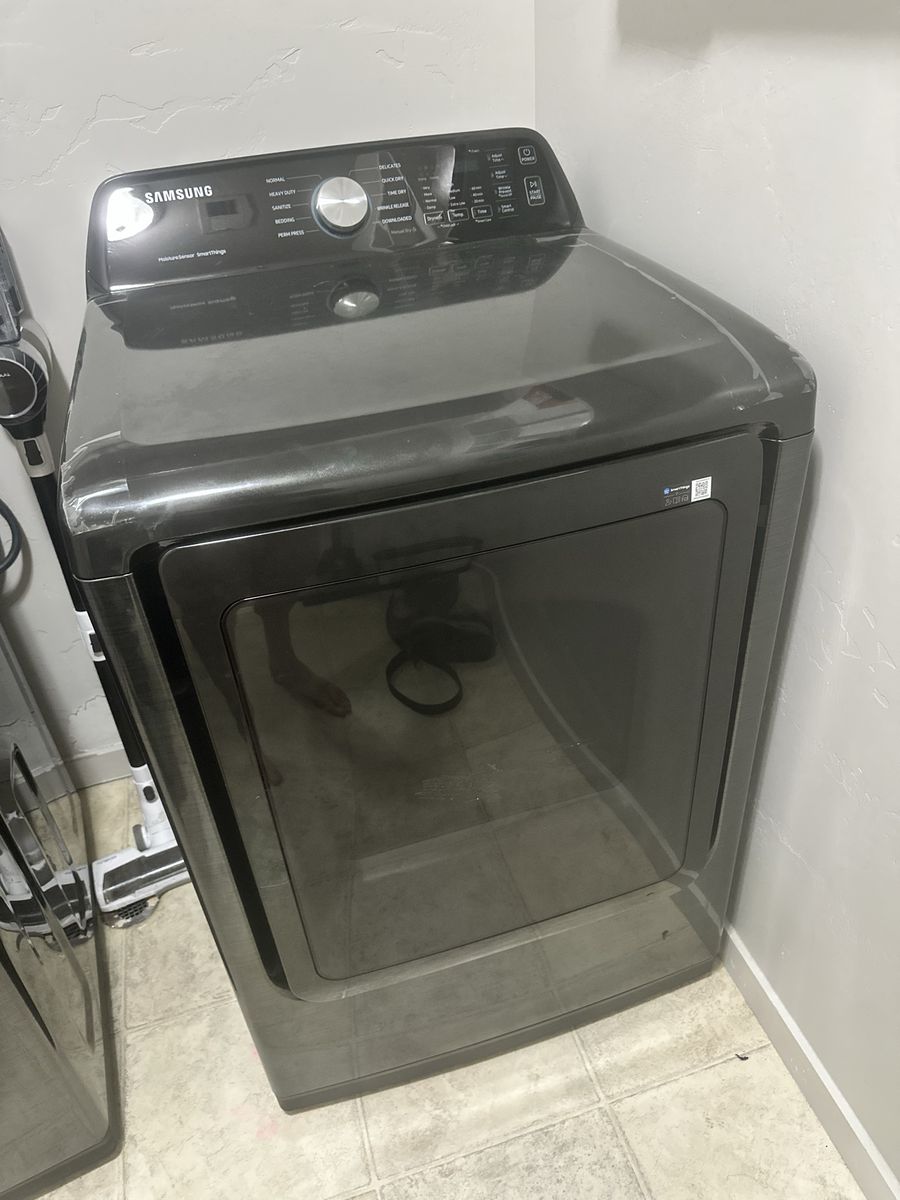 Samsung Top Load Washing Machine Black and Dryer Set Stainless Steel (Used)