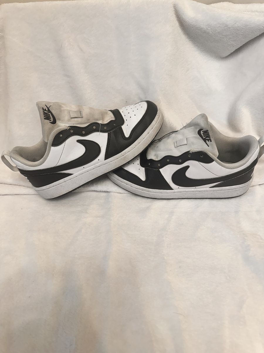 Nike Court Borough Low Recraft Black White Youth Size 4.5Y No Laces