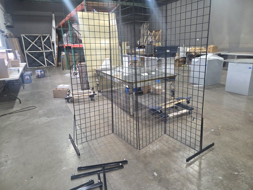 Black Gridwall Panels & Bases - Heavy-Duty Retail Display System