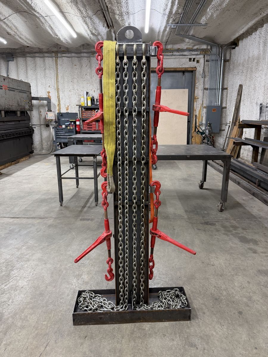 Heavy Duty Steel Chain and Binder Rack - Industrial Storage Organizer for Equipment