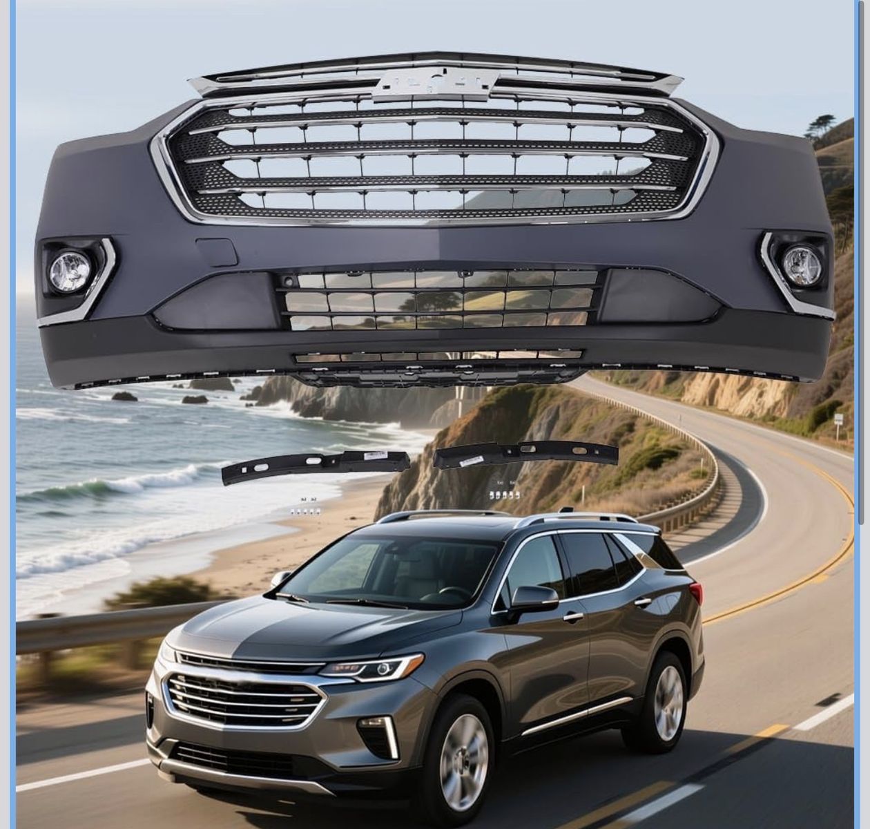 Chevrolet Traverse Front Bumper Assembly with Grille & Fog Lights - Gray (New)
