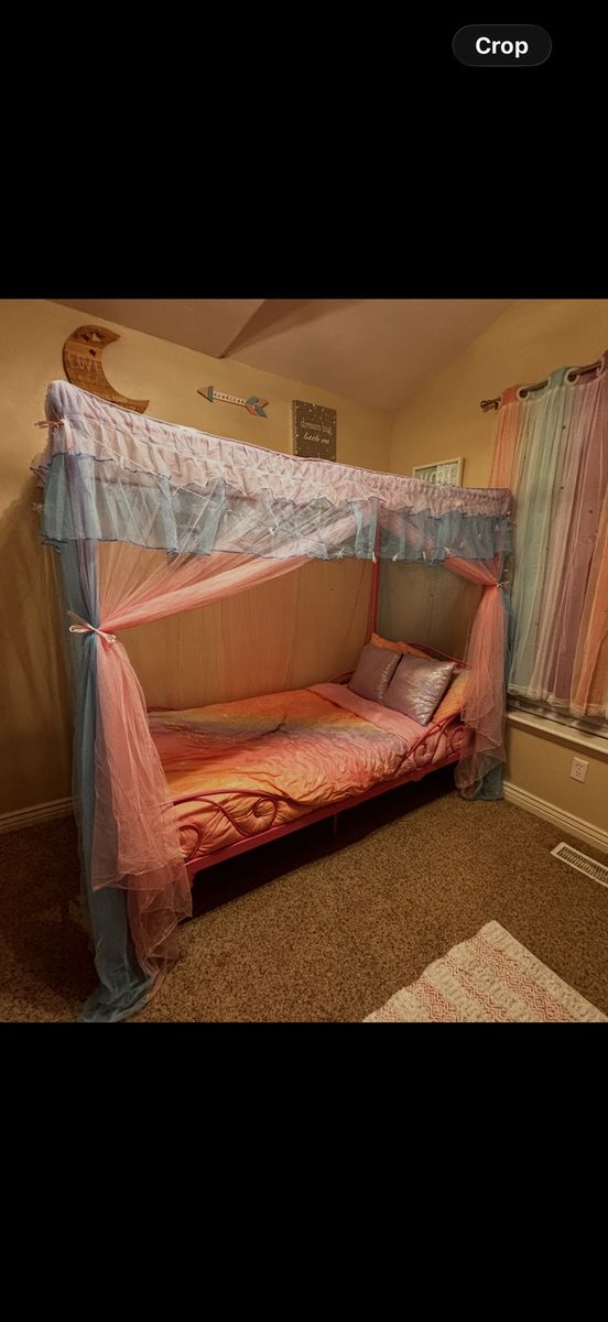 Girls twin bed with canopy 