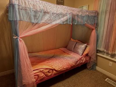 Girls twin bed with canopy