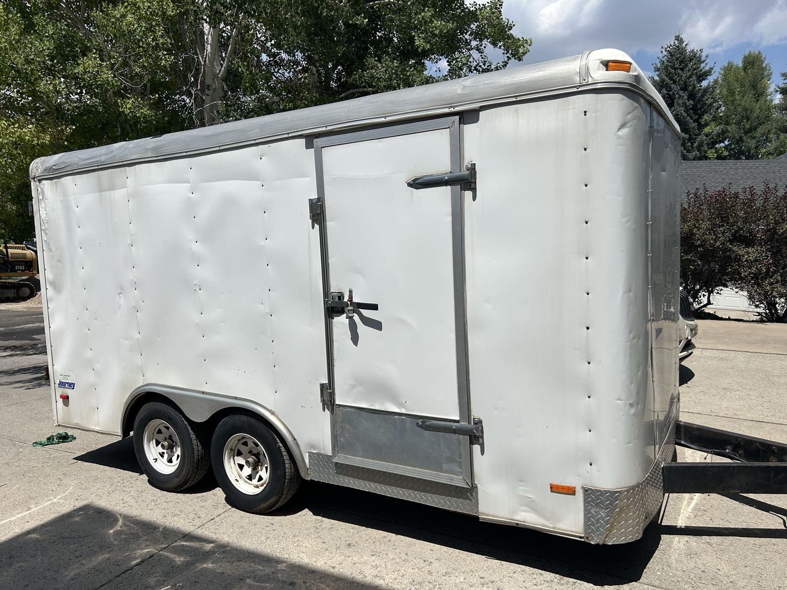 7x14 Cargo Trailer - White, Dual Axle