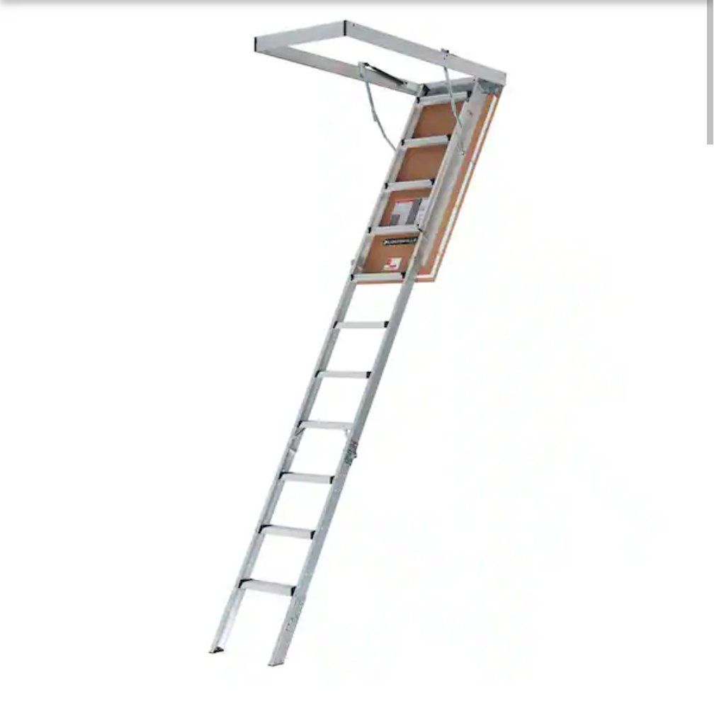 Brand New Louisville Ladder Aluminum Attic Ladder with Insulation