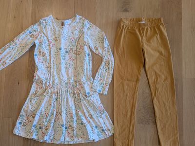 Hanna Andersson Matching Dress & Leggings Size 8