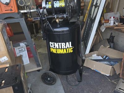 Central Pneumatic Air Compressor - 100 PSI Max Pressure, Vertical Tank