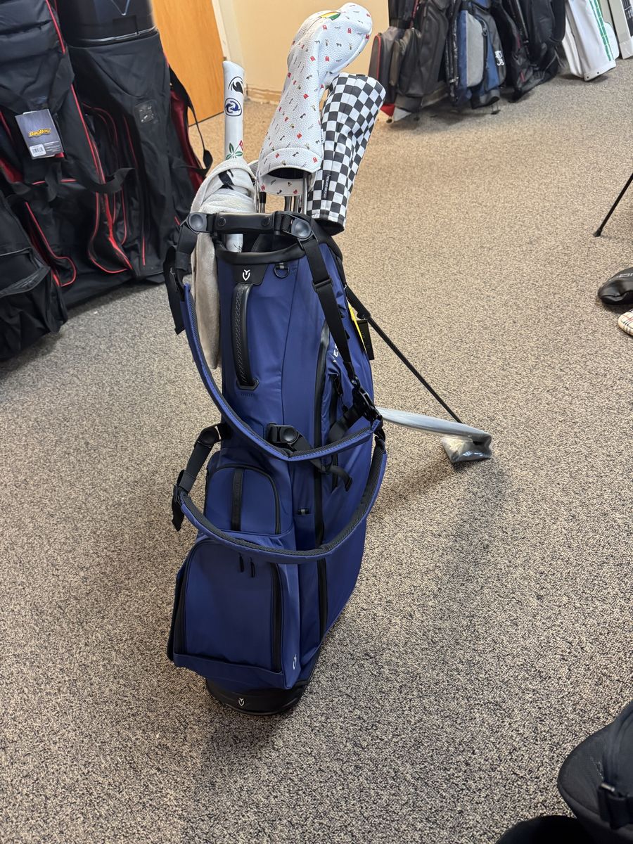 Vessel Player Air Stand Golf Bag in Navy Blue - Lightweight & Durable with Full-Length Dividers
