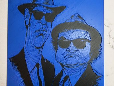 The Blues Brothers 3D Printed Lithophane Wall Art - Blue & Black - Unique Home Decor