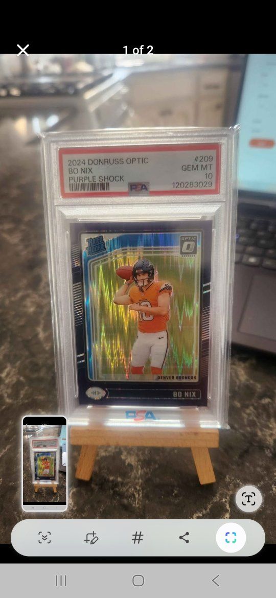 2024 Donruss Optic Bo Nix Purple Shock Rated Rookie #209 PSA 10 Gem Mint