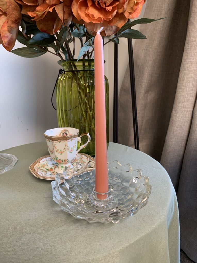 Fostoria Footed Glass Candle Holder