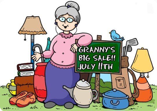 Granny's HUGE Purge Yard Sale July 11th at the Daybreak Community Sale