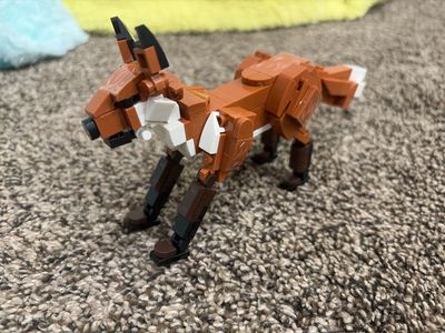Red Fox Figure Brick Building Toy Set