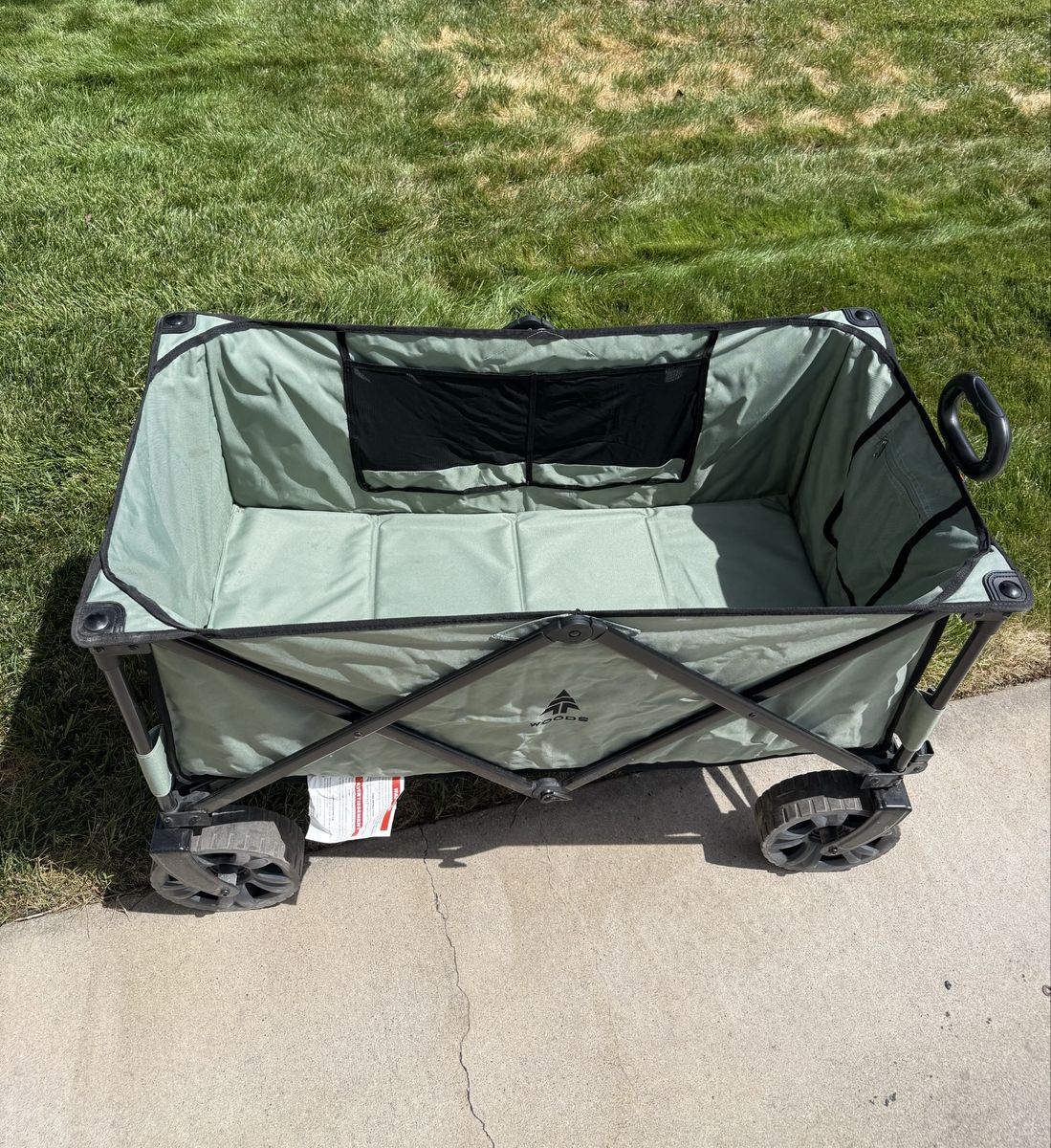 Woods Folding Utility Wagon Green Collapsible Outdoor Cart