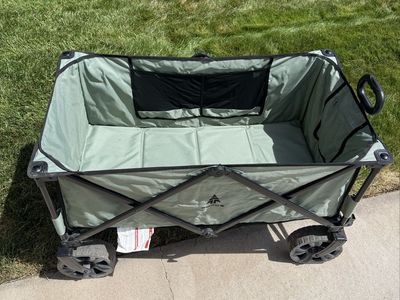 Woods Folding Utility Wagon Green Collapsible Outdoor Cart