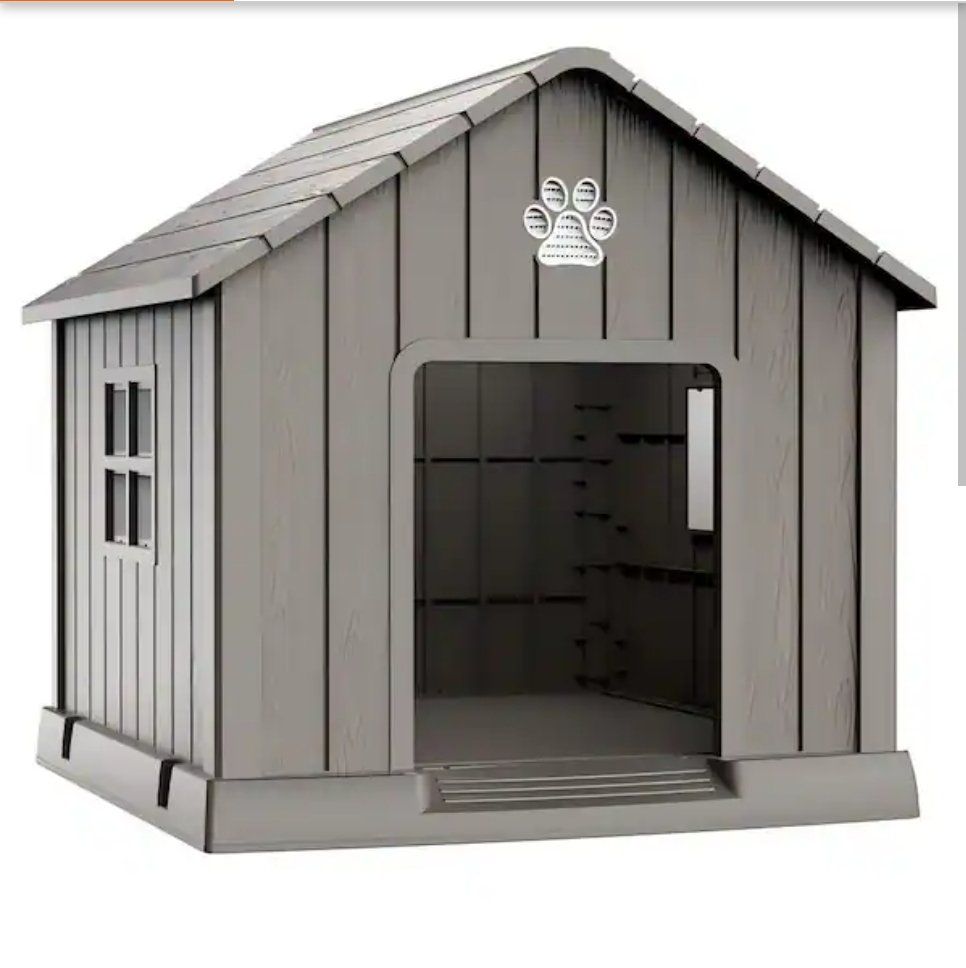 BRAND NEW DOG HOUSE IN BOX FOR OUTDOOR & INDOOR  COLOR GRAY EXTRA LARGE