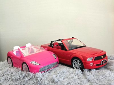 2-Car Barbie Bundle: Red Mustang & Pink *Glam* Convertible