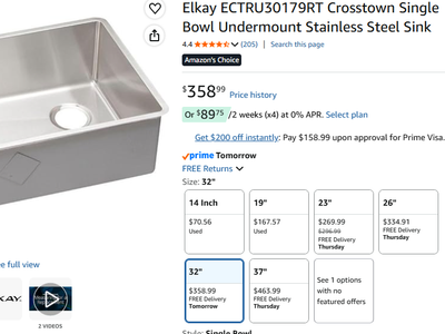 Elkay ECTRU30179RT Crosstown Single Bowl Undermount Stainless Steel Sink