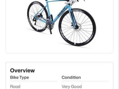 2016 Giant Defy 1 Disc Road Bike, XL Blue, Carbon Fork, PR-2 Disc Wheels