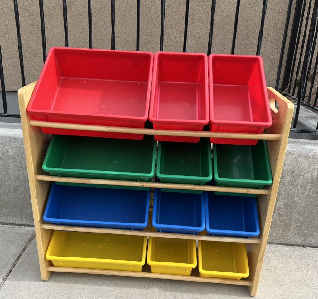 Children's Toy Organizer With Removable Buckets