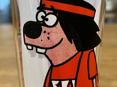 Vintage Pepsi Collector Series Glass 1975 Go-Go Gophers (Underdog Cartoon) *Mint condition*