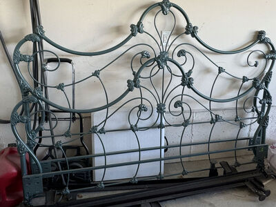 Vintage King Size Headboard/Footboard w/OG rails