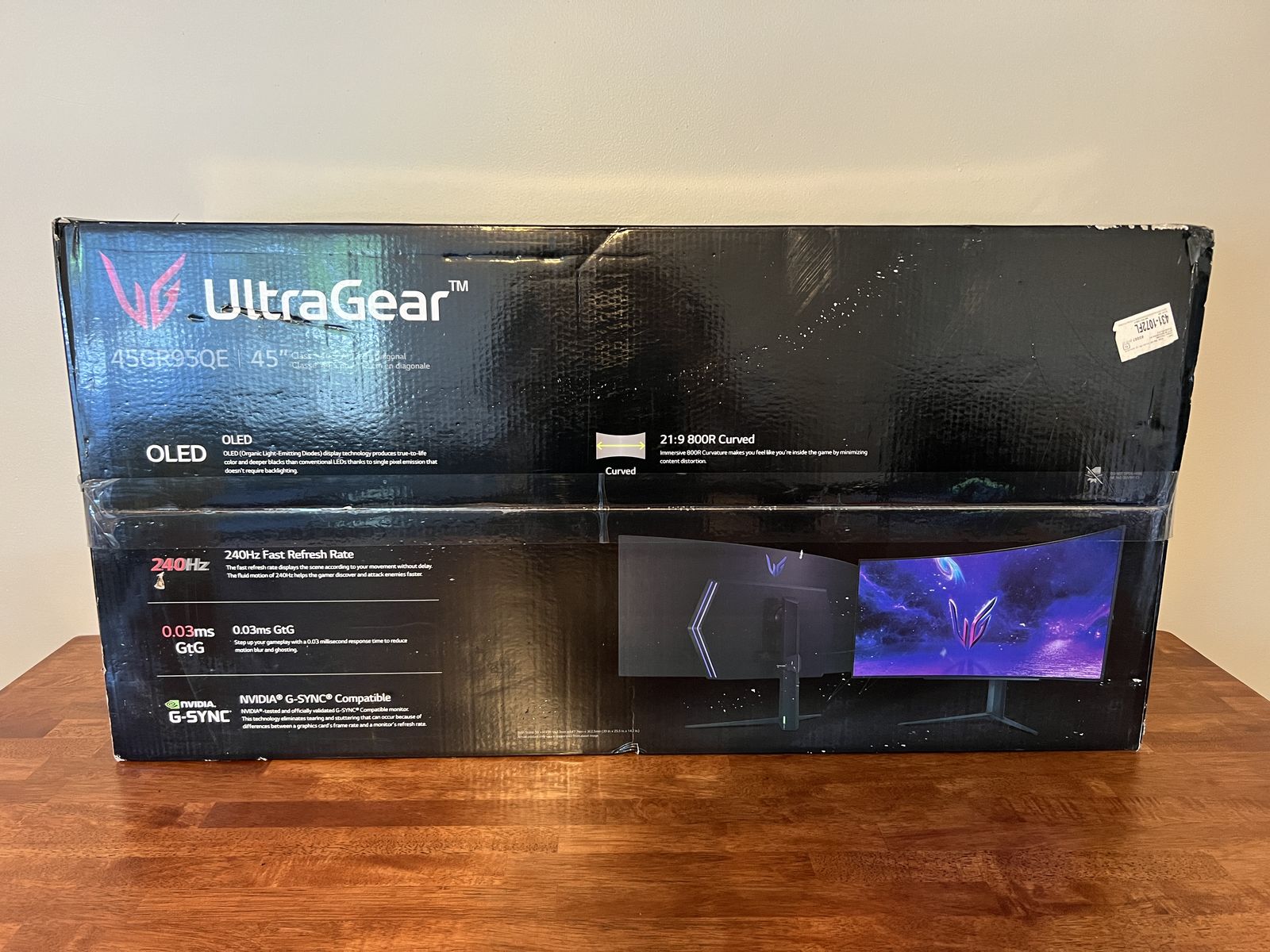LG UltraGear 45GR95QE-B 45" OLED Curved Gaming Monitor - Factory Sealed