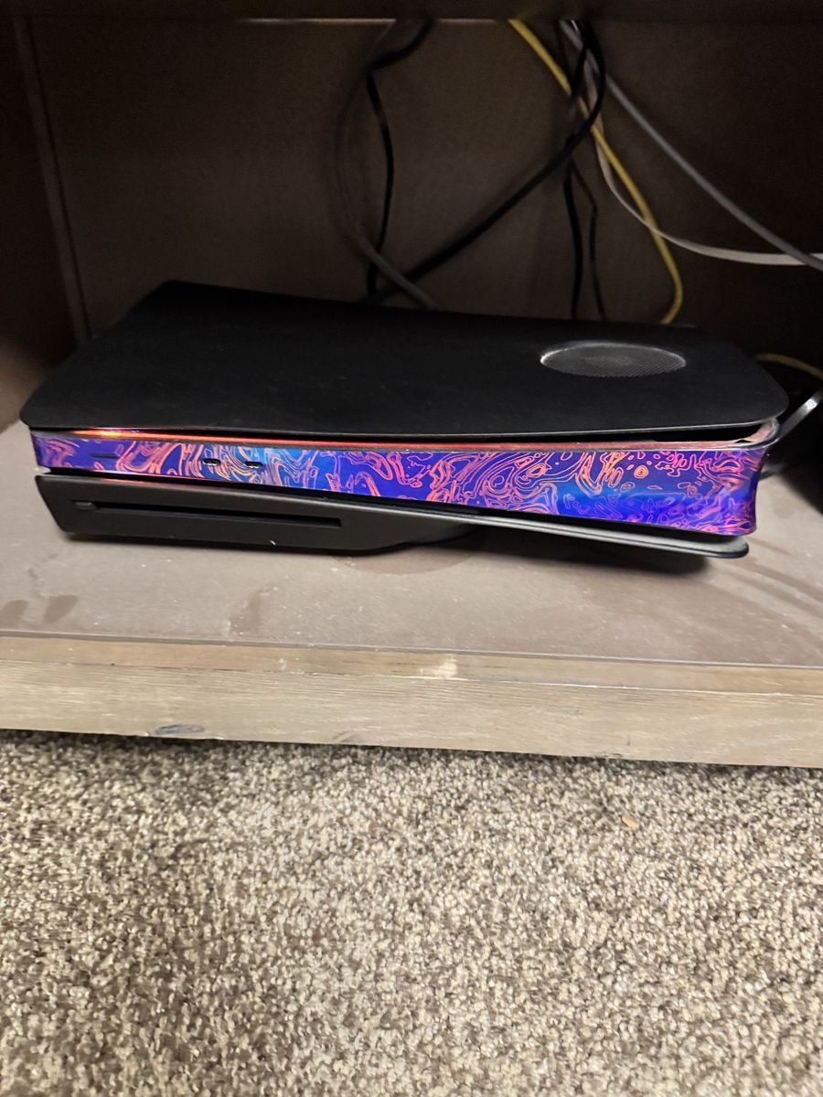PS5 Slim Disc Version with DBrand Dark Plates - Used Excellent