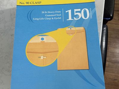Columbian No. 90 Clasp 9x12in 28lb Heavy Duty Gummed Seal Envelopes - 150 Count